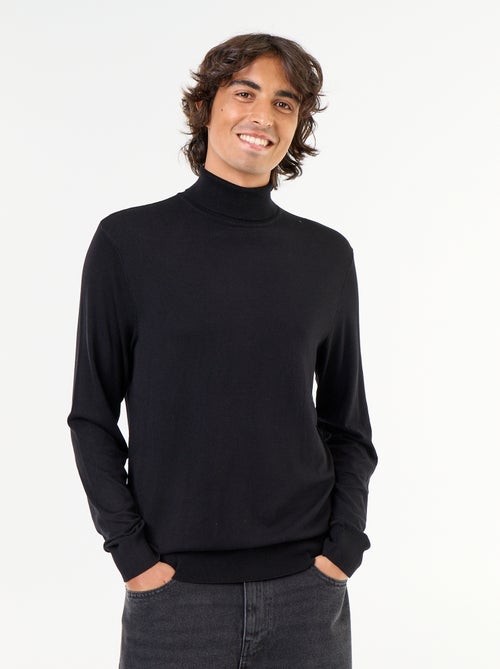 Plain fine-knit turtleneck - Kiabi