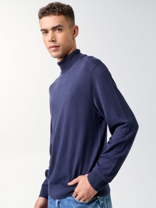 Plain fine-knit turtleneck - Kiabi