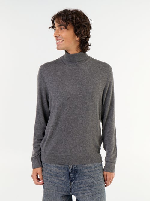 Plain fine-knit turtleneck - Kiabi