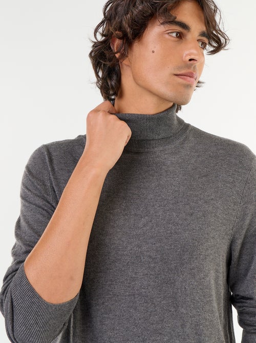 Plain fine-knit turtleneck - Kiabi