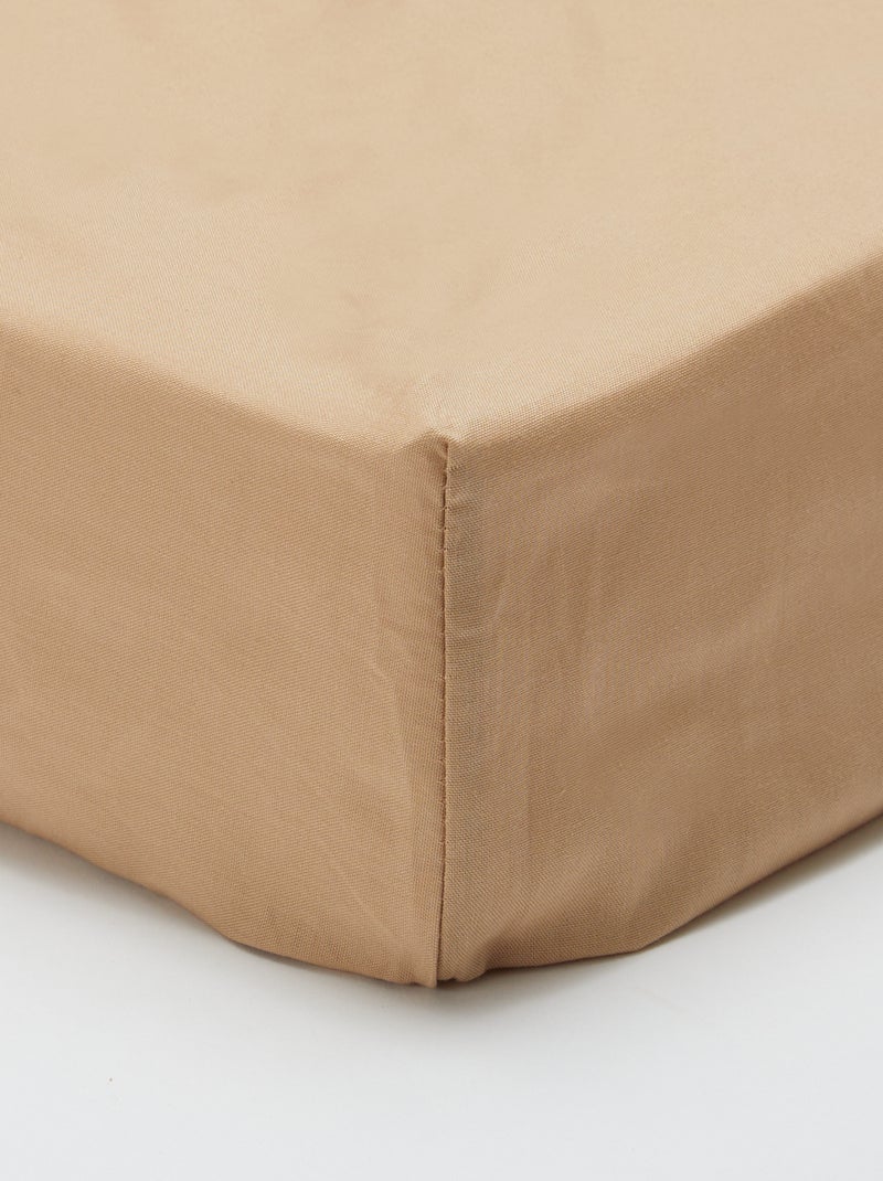 Plain fitted sheet 140 x 200 cm BEIGE - Kiabi