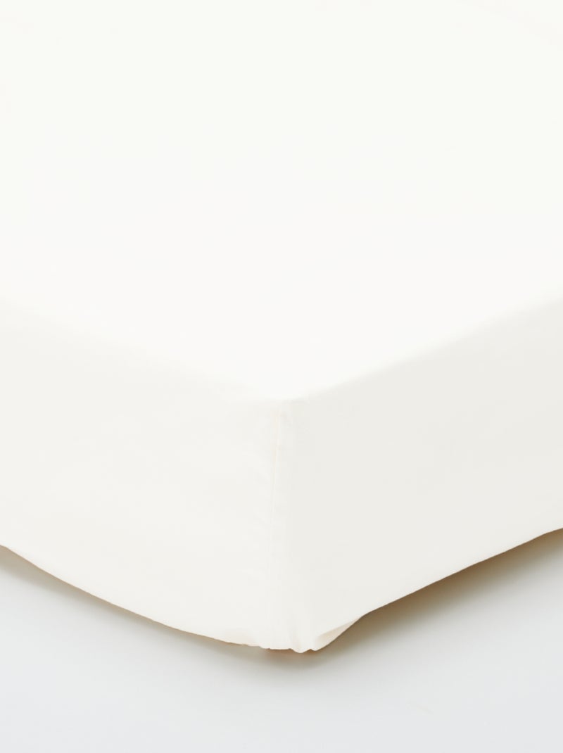 Plain fitted sheet 140 x 200 cm White - Kiabi