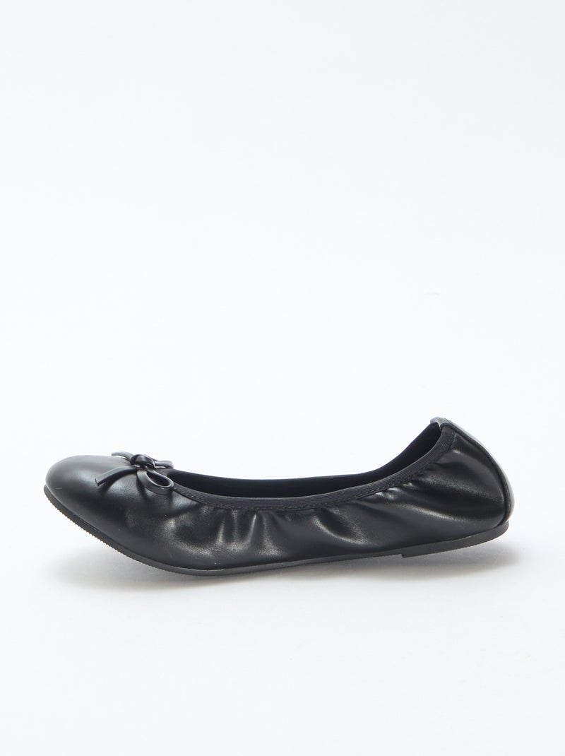 Plain Flat Ballerina Shoes Black - Kiabi