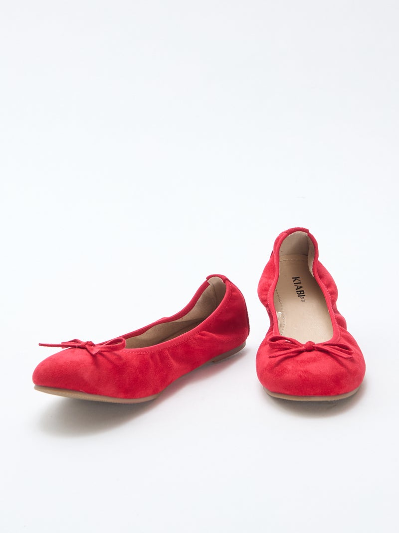Plain Flat Ballerina Shoes Red - Kiabi