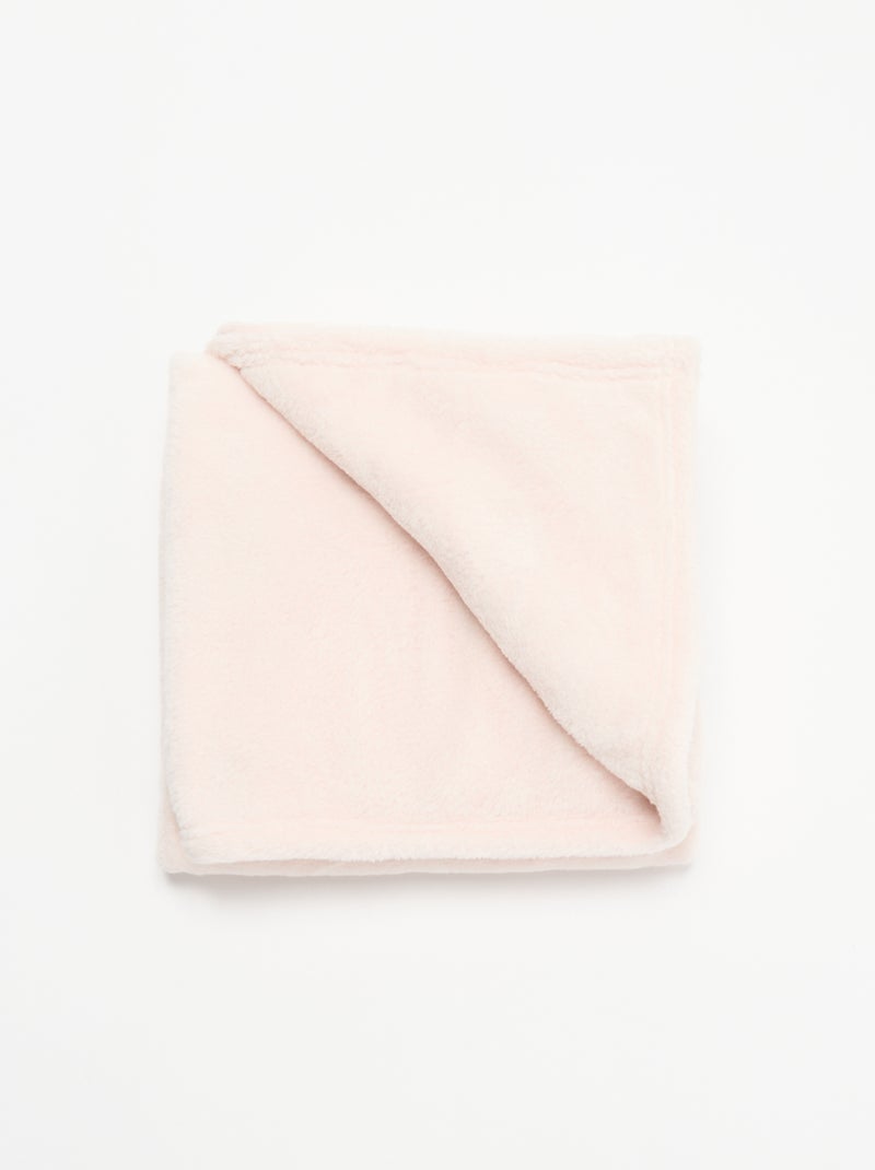 Plain fleece blanket Pink - Kiabi