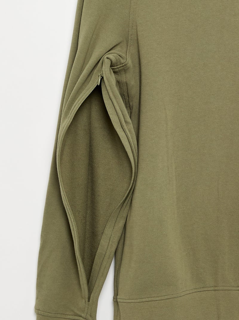Plain Fleece Sweatshirt - Easy-Wear Design Green - Kiabi