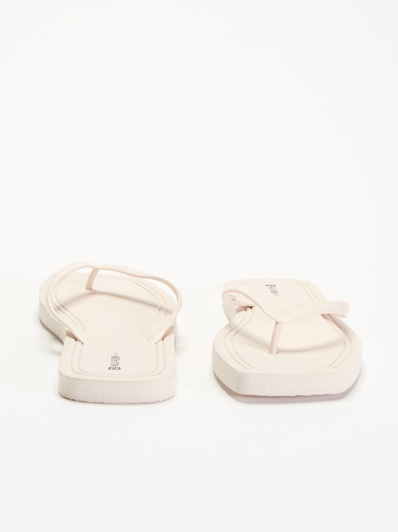 Plain flip-flops Beige - Kiabi