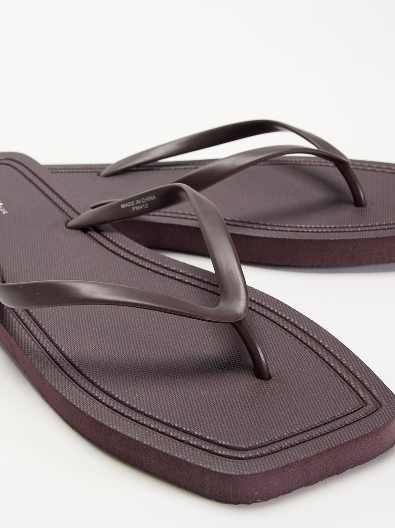 Plain flip-flops Purple - Kiabi