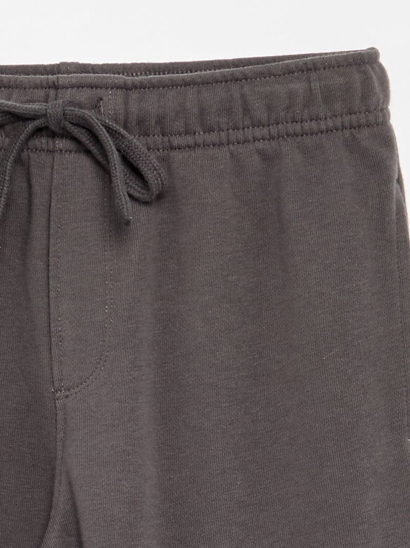 Plain French Terry Jogger Pants Grey - Kiabi