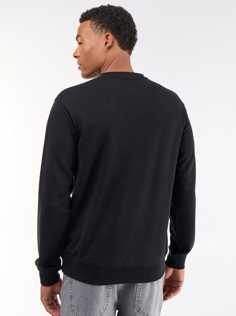 Plain French Terry Sweatshirt Black - Kiabi