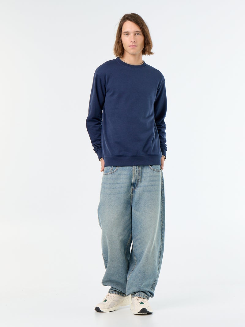 Plain French Terry Sweatshirt Black - Kiabi