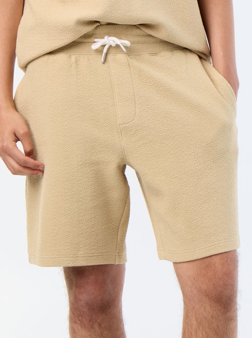 Plain Heavy Knit Bermuda Shorts - Kiabi Plain Heavy Knit Bermuda Shorts - Kiabi
