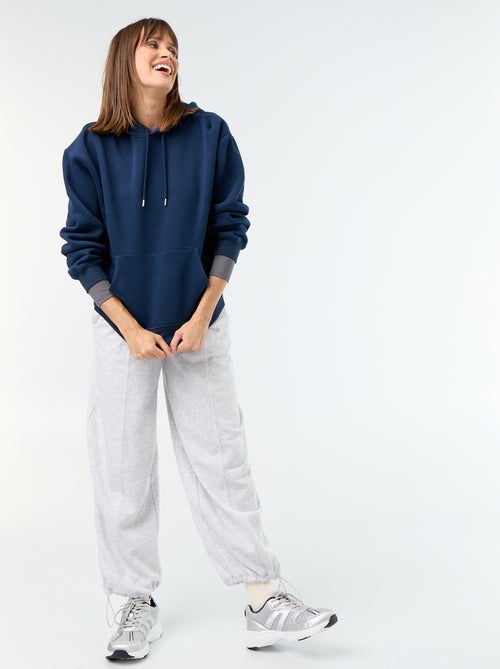 Plain hooded sweatshirt with kangaroo pocket - Kiabi