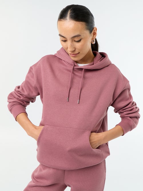 Plain hooded sweatshirt with kangaroo pocket - Kiabi
