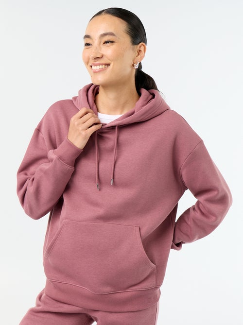 Plain hooded sweatshirt with kangaroo pocket - Kiabi