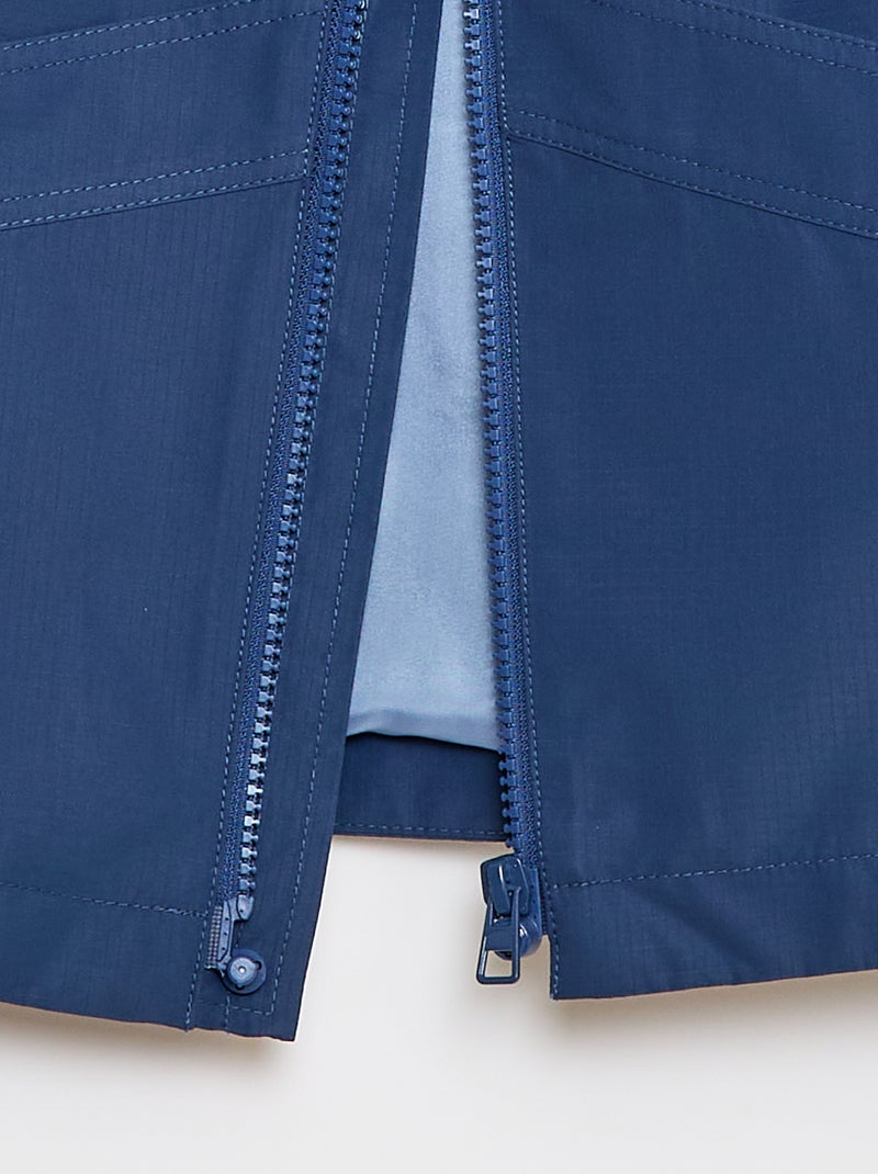 Plain Hooded Windbreaker - Easy-to-Wear Collection Blue - Kiabi