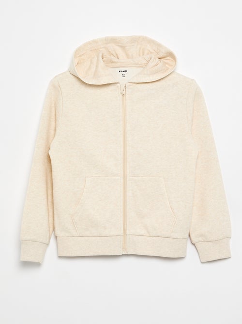 Plain hooded zip-up sweatshirt - Kiabi
