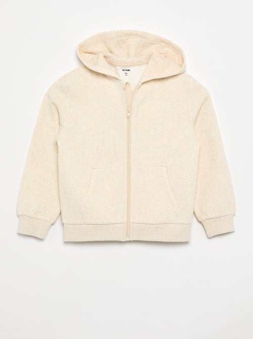 Plain hooded zip-up sweatshirt - Kiabi