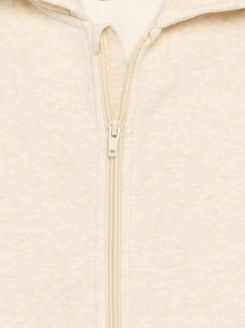 Plain hooded zip-up sweatshirt - Kiabi