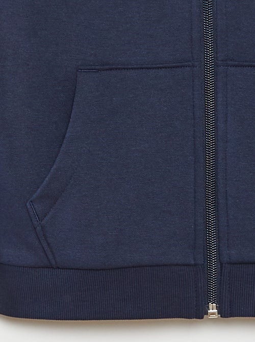 Plain hooded zip-up sweatshirt - Kiabi