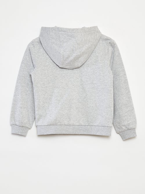 Plain hooded zip-up sweatshirt - Kiabi