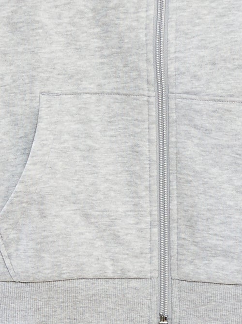 Plain hooded zip-up sweatshirt - Kiabi