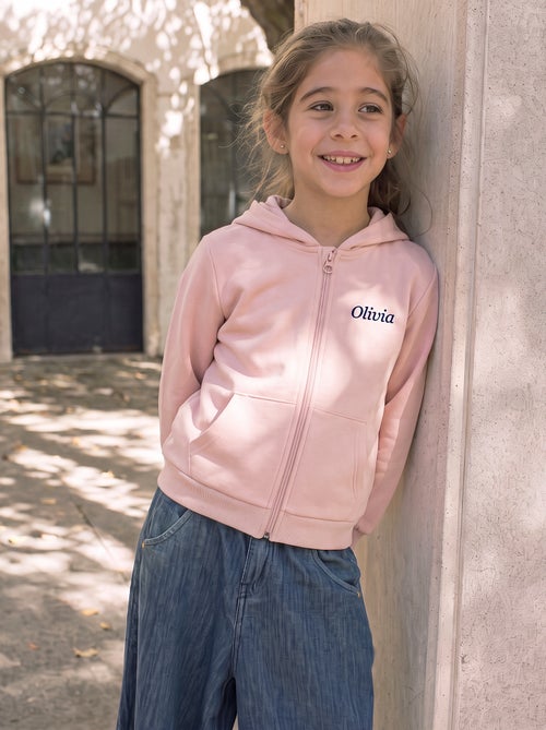 Plain hooded zip-up sweatshirt - Kiabi