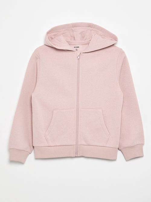 Plain hooded zip-up sweatshirt - Kiabi