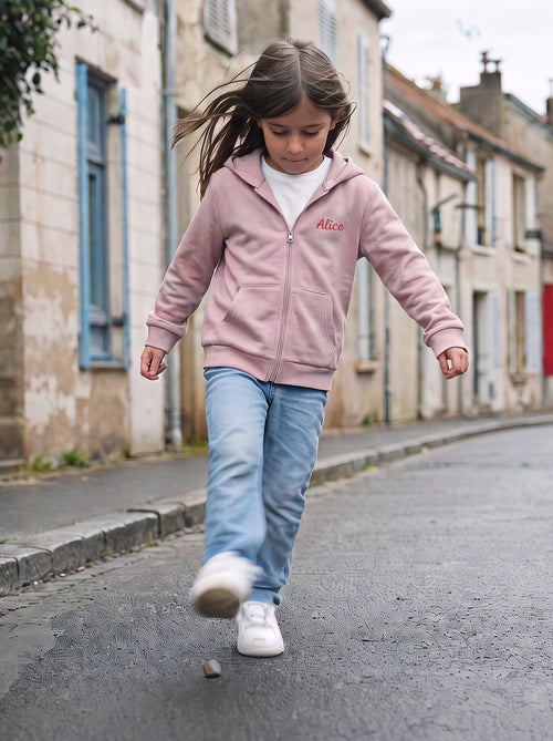 Plain hooded zip-up sweatshirt - Kiabi
