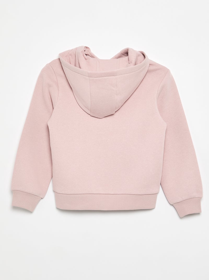Plain hooded zip-up sweatshirt Purple - Kiabi
