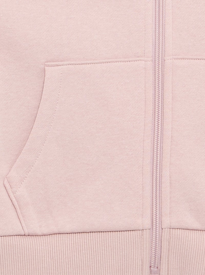 Plain hooded zip-up sweatshirt Purple - Kiabi