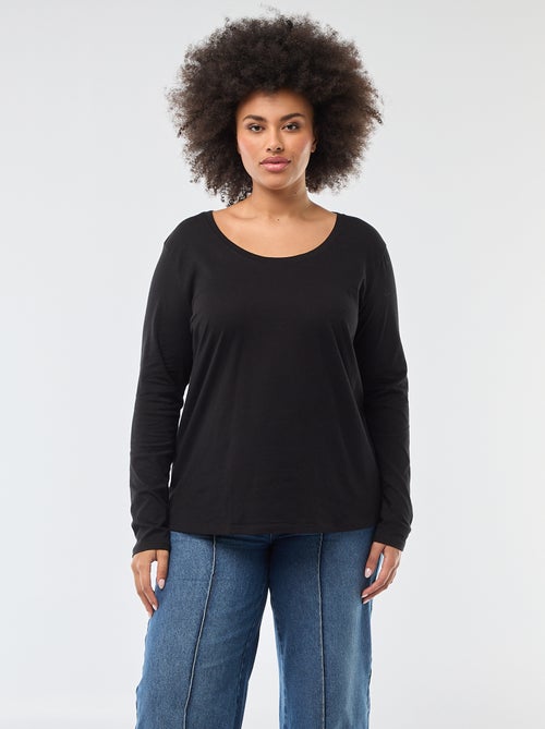 Plain Jersey Long-Sleeve T-shirt - Kiabi