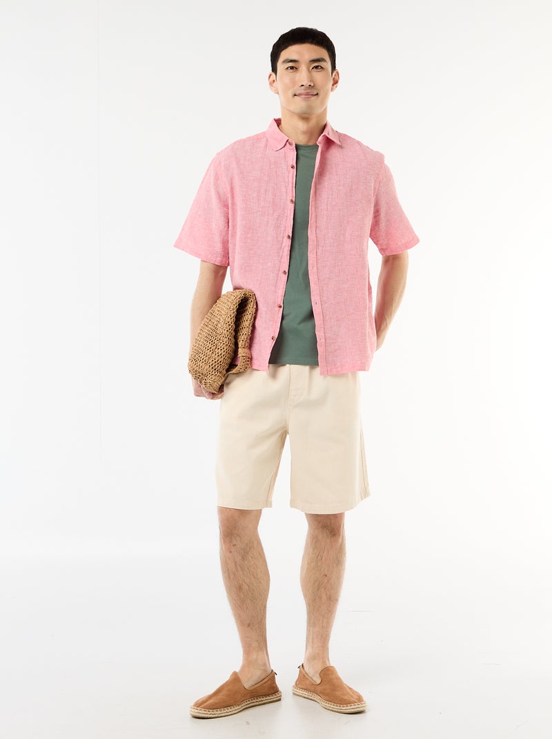 Plain jersey straight T-shirt Green - Kiabi