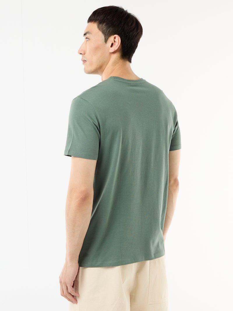 Plain jersey straight T-shirt Green - Kiabi