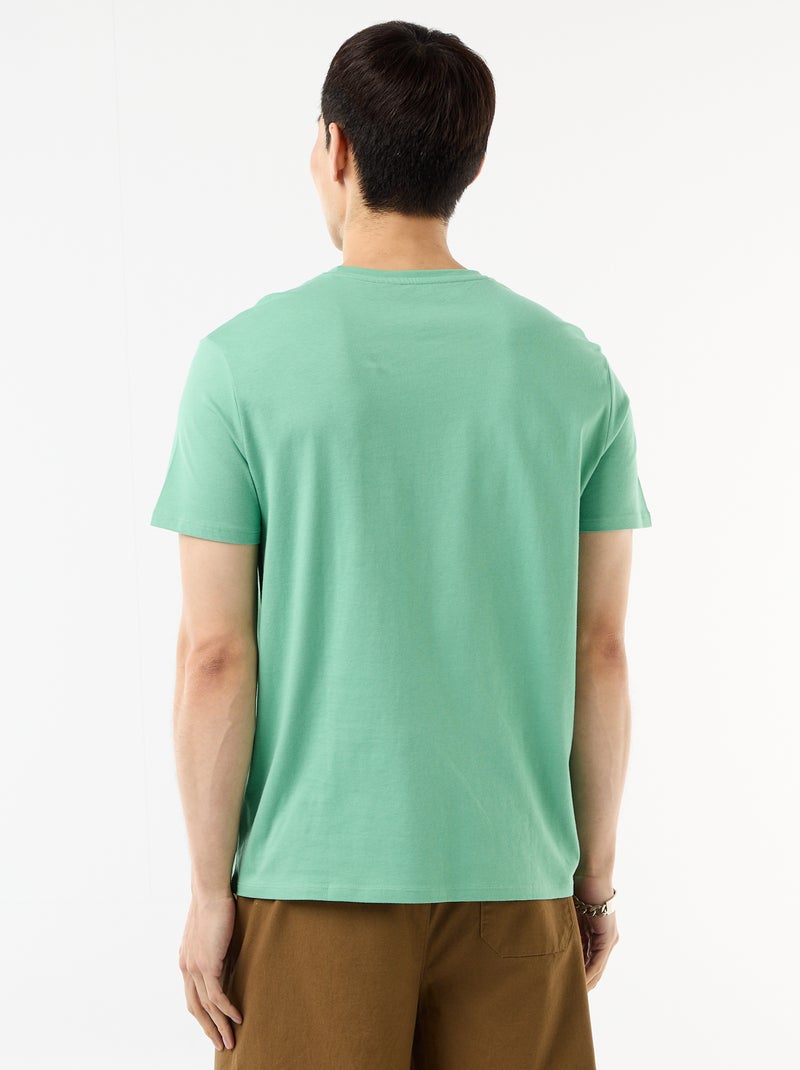 Plain jersey straight T-shirt Green - Kiabi