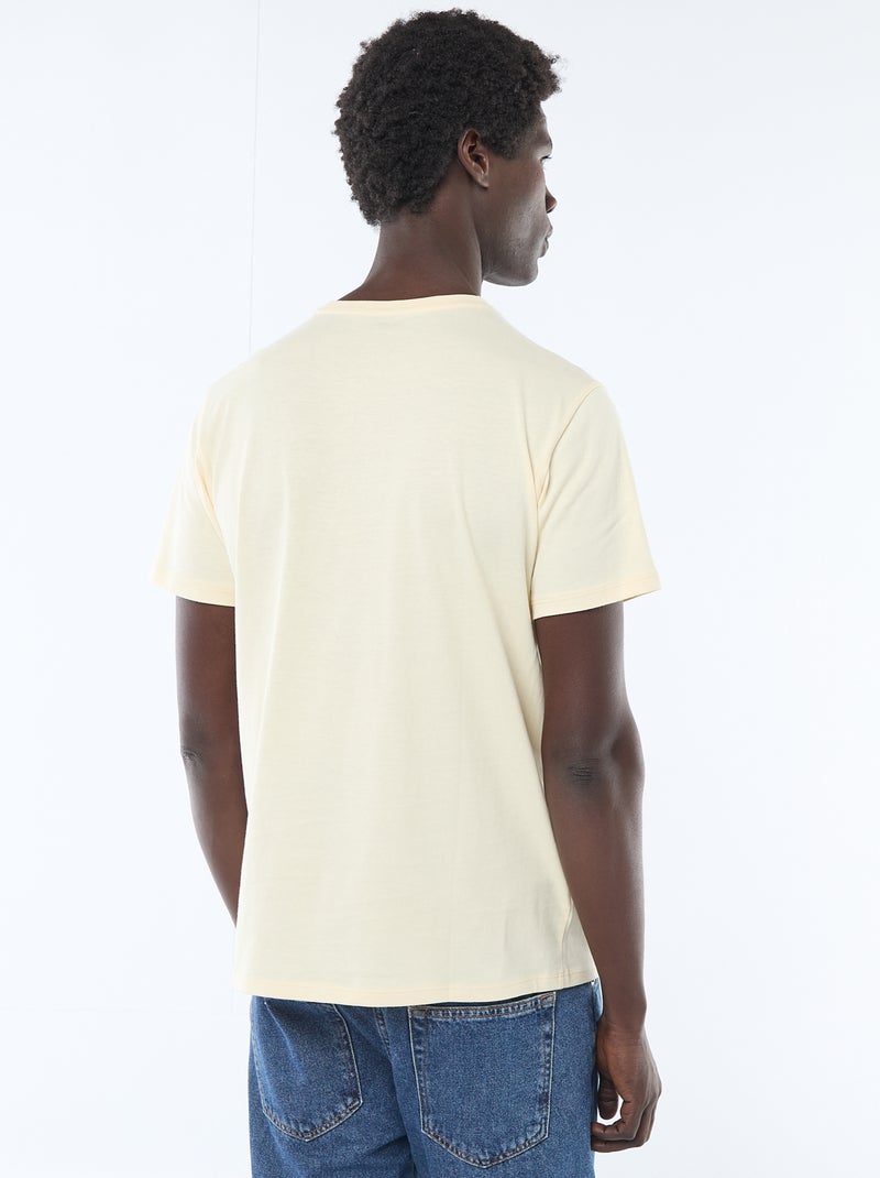 Plain jersey straight T-shirt Yellow - Kiabi