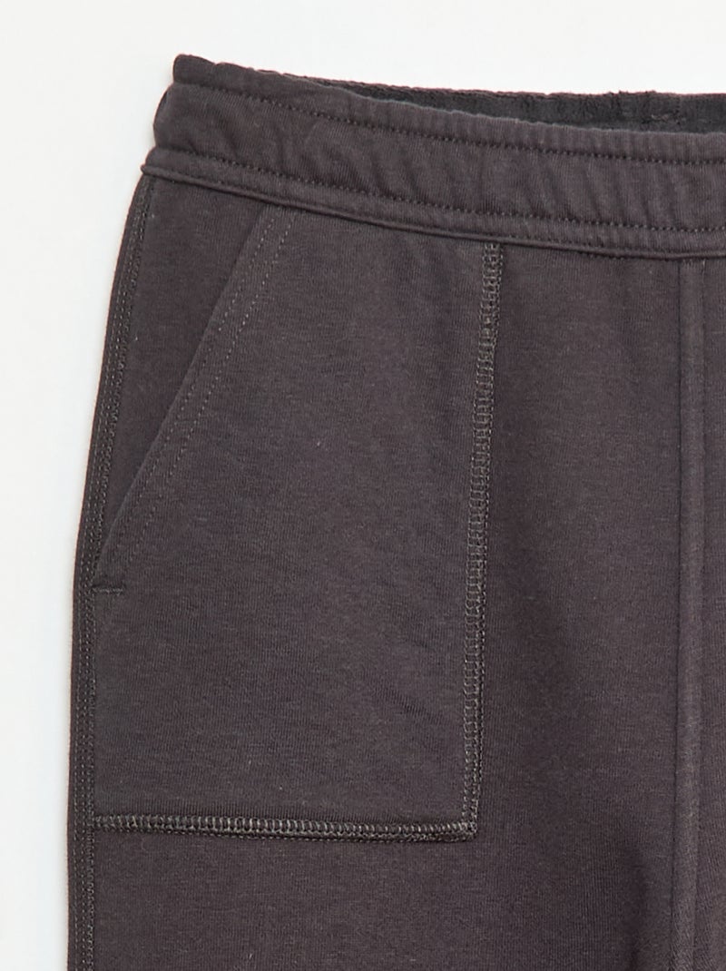 Plain Joggers with 2 Pockets Black - Kiabi