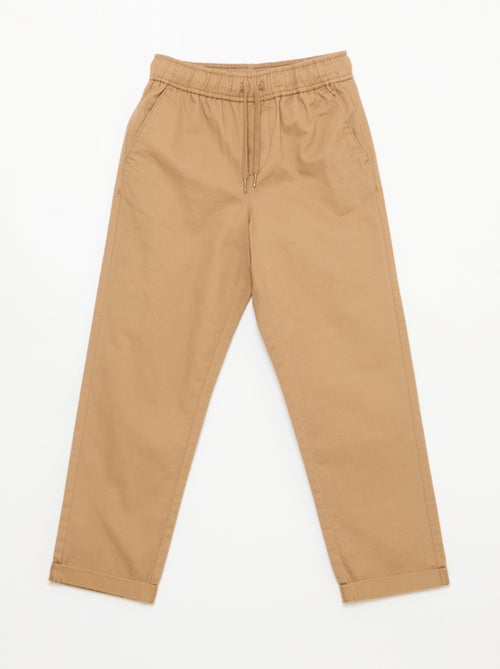 Plain Joggers with Cuffed Hems - Kiabi