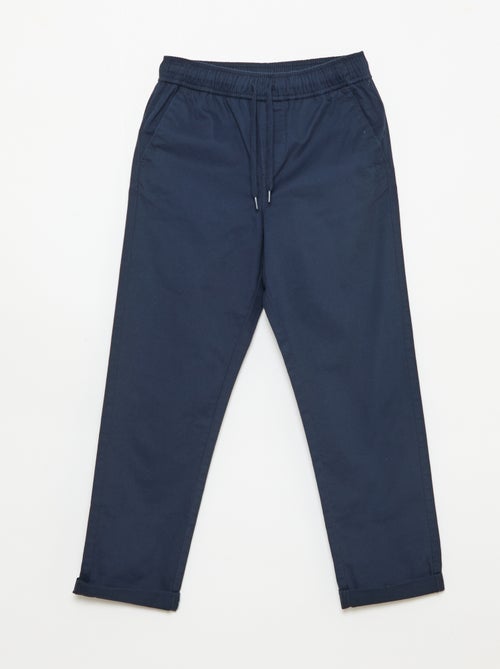 Plain Joggers with Cuffed Hems - Kiabi