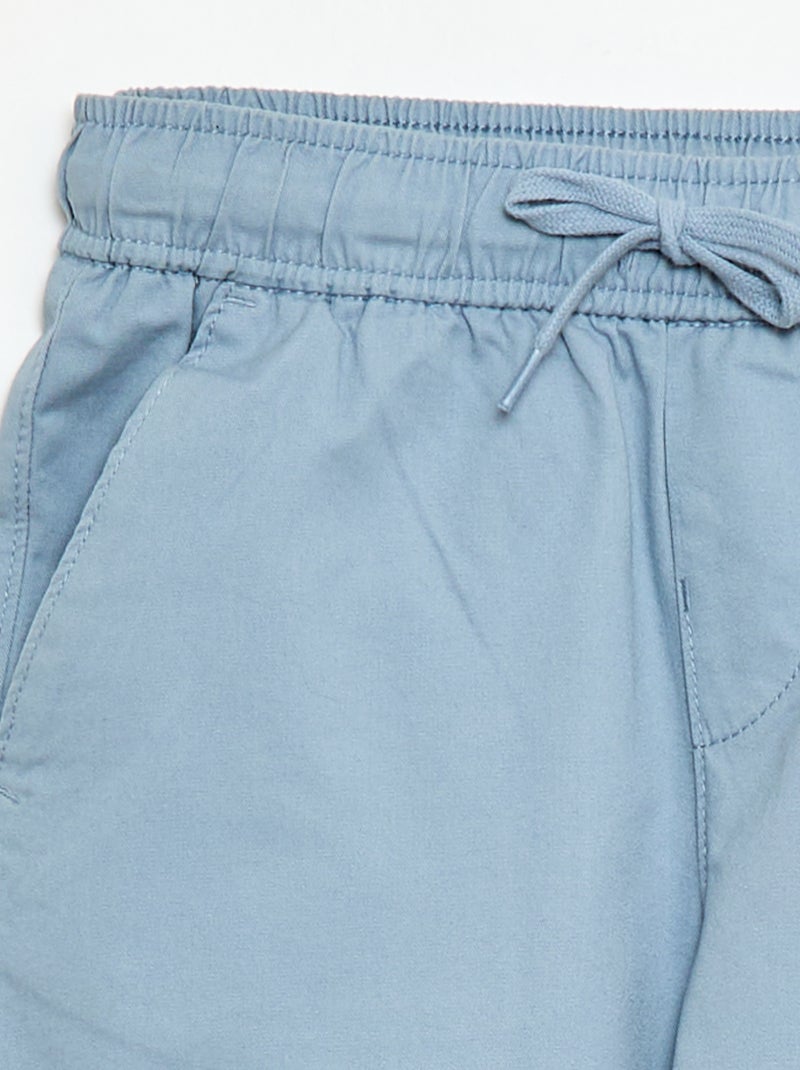Plain Joggers with Cuffed Hems Blue - Kiabi