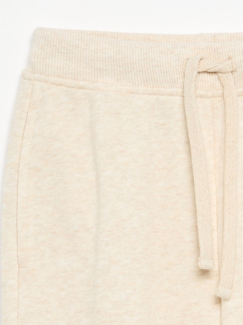 Plain jogging bottoms with elasticated waist Beige - Kiabi