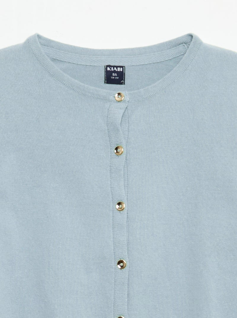 Plain knit cardigan Blue - Kiabi