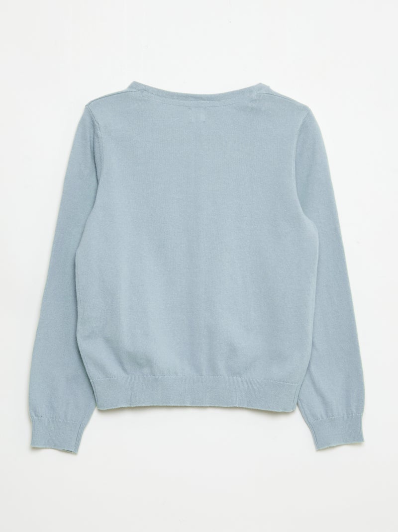 Plain knit cardigan Blue - Kiabi