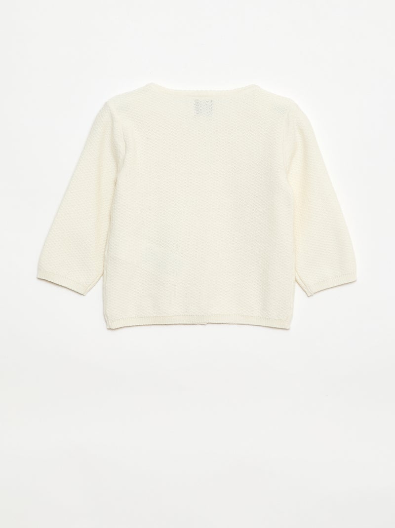 Plain Knit Cardigan White - Kiabi
