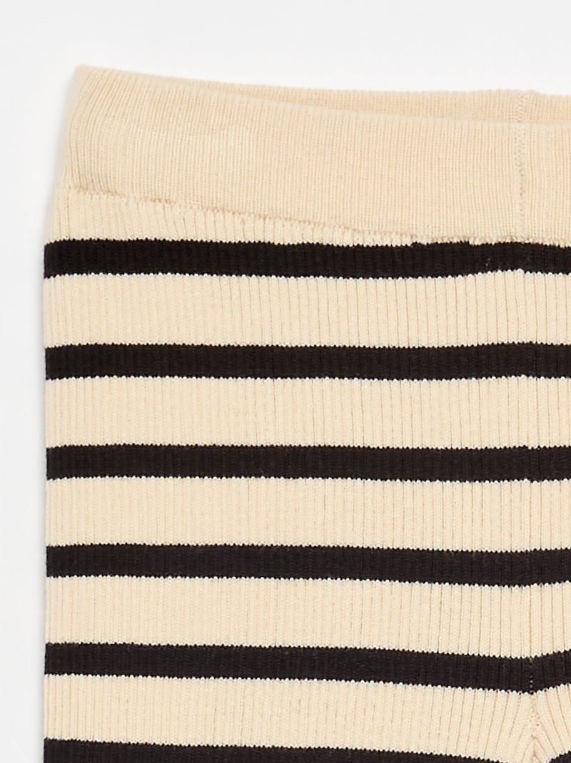 Plain knit straight-leg trousers Black - Kiabi