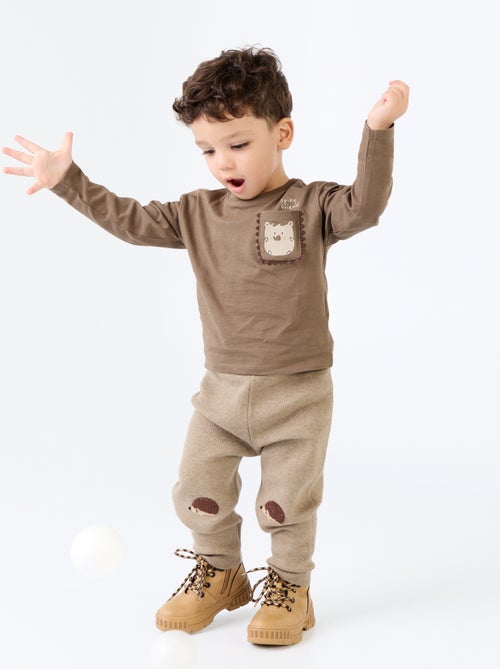 Plain knit trousers - Kiabi