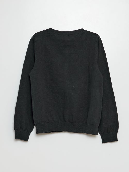 Plain knitted cardigan - Kiabi