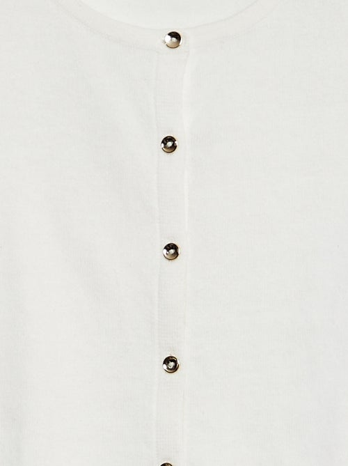 Plain knitted cardigan - Kiabi