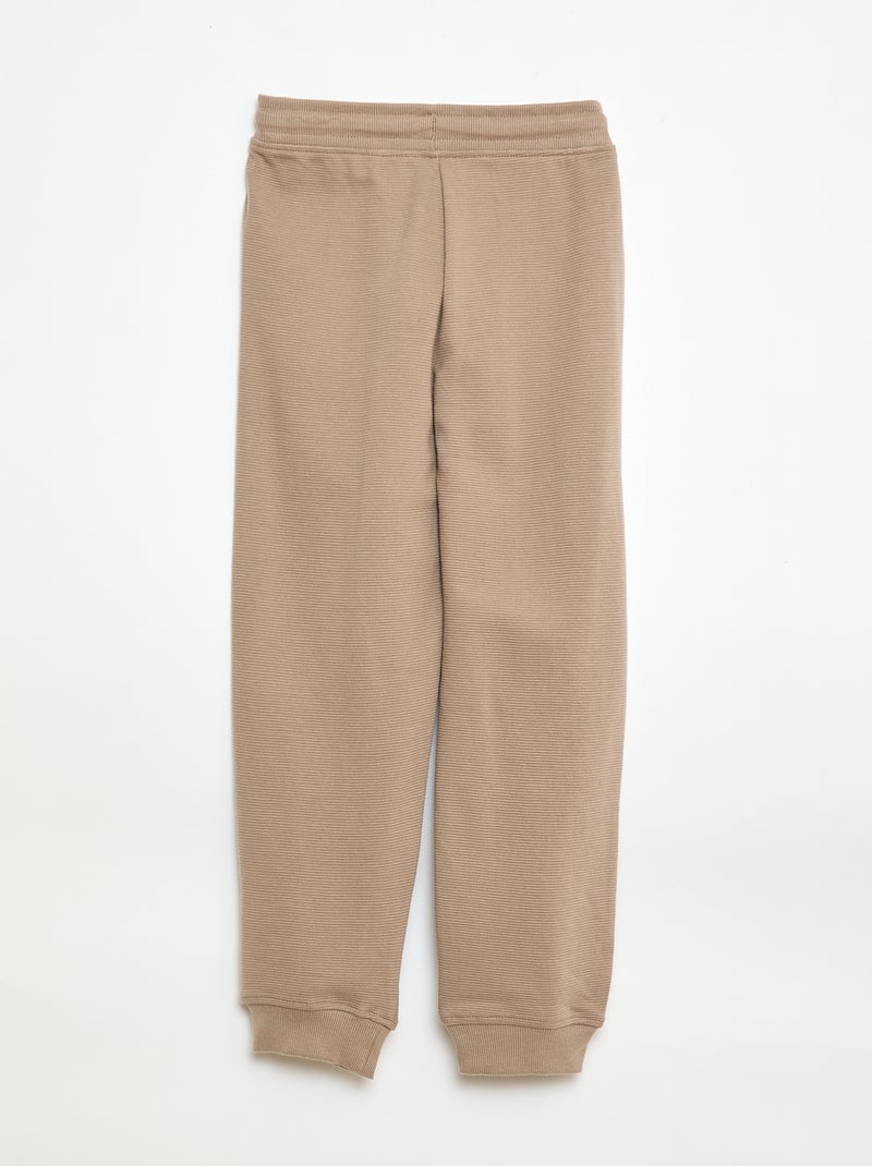 Plain Lightweight Fleece Joggers Beige - Kiabi