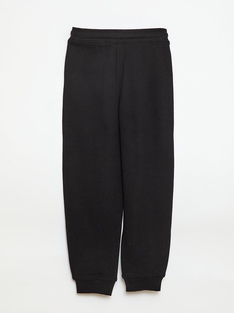 Plain Lightweight Fleece Joggers Black - Kiabi